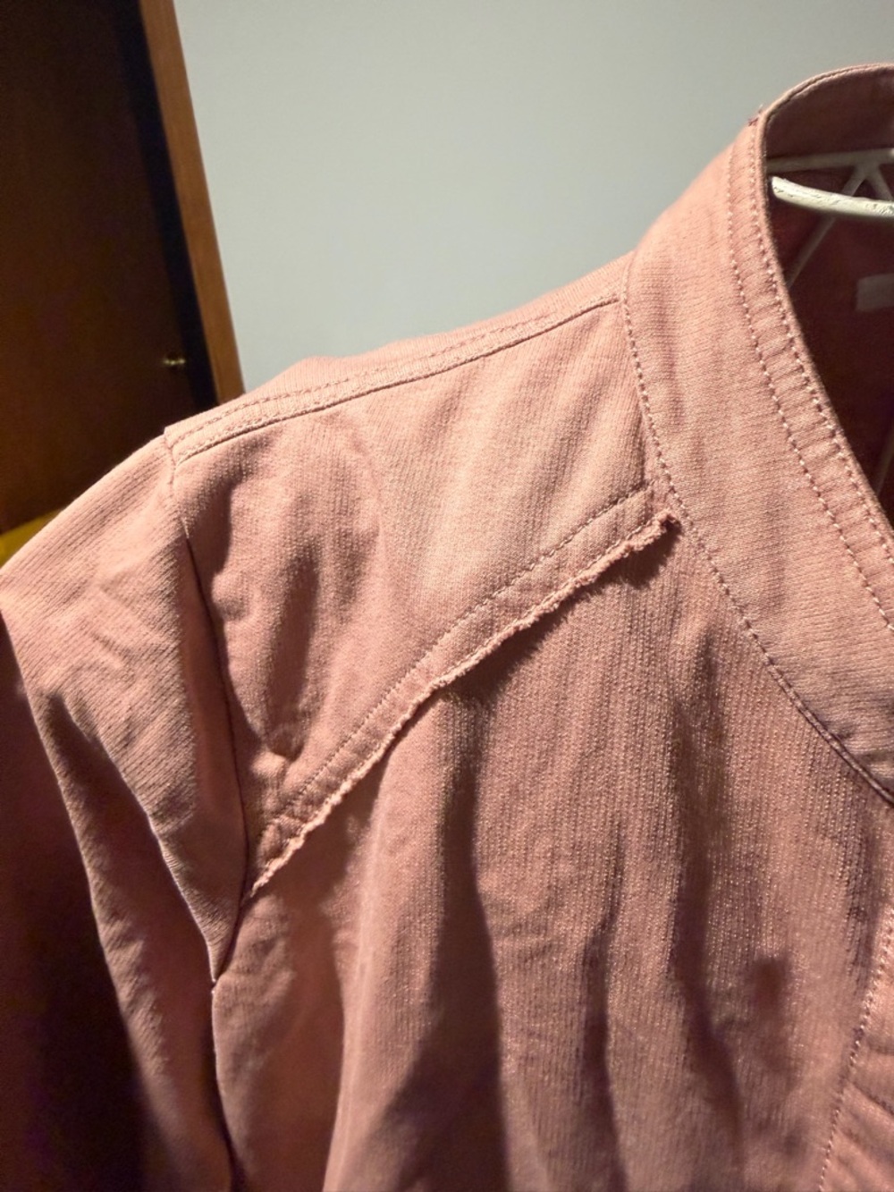 Maurices Pink Ruffle-Hem Knit Military Jacket - Picture 6 of 8